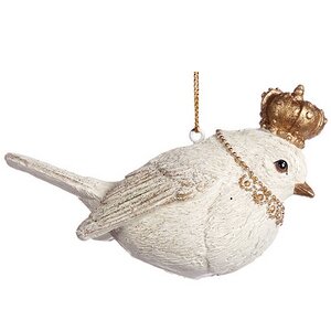 Елочная игрушка Королевская Синица 7 см в золотом венце, подвеска Goodwill фото 1