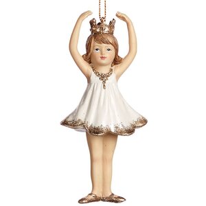 Елочная игрушка Юная балерина - принцесса 13 см с поднятыми руками, подвеска Goodwill фото 1