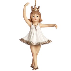 Елочная игрушка Юная балерина - принцесса 13 см с поднятой рукой, подвеска Goodwill фото 1