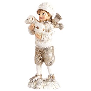 Новогодняя фигурка Снежное Рождество: Мальчик с собачкой 12 см Goodwill фото 1