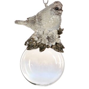 Елочное украшение Птичка на шаре 7 см, подвеска Goodwill фото 2