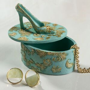 Декоративная шкатулка для украшений Antique Rococo 8 см мятная Goodwill фото 2