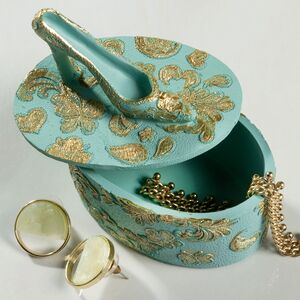 Декоративная шкатулка для украшений Antique Rococo 8 см мятная Goodwill фото 5