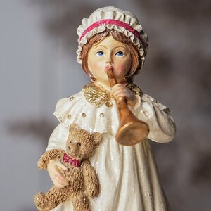 Новогодняя фигурка Vittoriano Stile: Девочка с медведем 17 см Goodwill фото 2