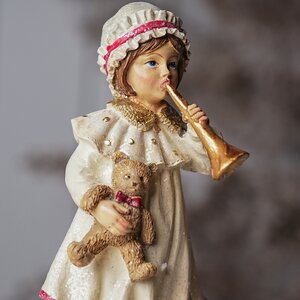 Новогодняя фигурка Vittoriano Stile: Девочка с медведем 17 см Goodwill фото 4