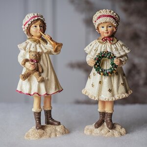 Новогодняя фигурка Vittoriano Stile: Девочка с медведем 17 см Goodwill фото 3