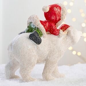 Новогодняя фигурка Девочка Гретта верхом на медведе 14 см Goodwill фото 6