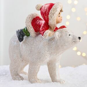 Новогодняя фигурка Девочка Гретта верхом на медведе 14 см Goodwill фото 5