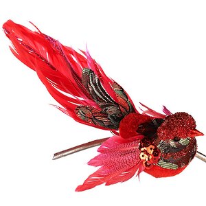 Елочная игрушка Огненная Птица 17 см красная, клипса Goodwill фото 1