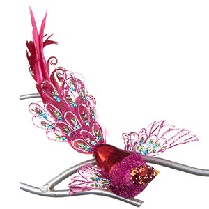 Елочная игрушка Райская птичка Джемма 20 см розовая, клипса Goodwill фото 2