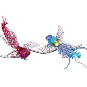 Елочная игрушка Райская птичка Джемма 20 см розовая, клипса Goodwill фото 3