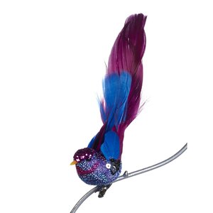 Елочная игрушка Птичка Макао 15 см фиолетовая, клипса Goodwill фото 1