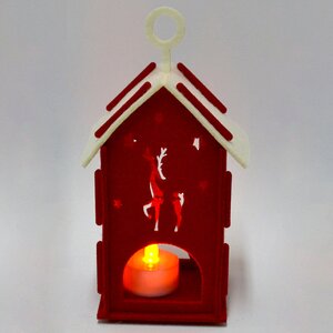 Новогодний Фонарик из фетра - Огни Лапландии 15 см, красный Due Esse Christmas фото 2