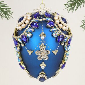 Коллекционная стеклянная елочная игрушка Яйцо Цогия - Bentivoglio Charm 15 см, подвеска Mark Roberts фото 3