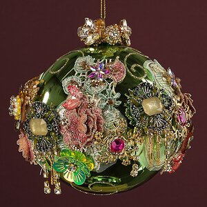 Коллекционный стеклянный елочный шар Ментон - Bentivoglio Charm 13 см Mark Roberts фото 4