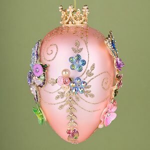 Коллекционная стеклянная елочная игрушка Яйцо - Butterfly Garden 18 см Mark Roberts фото 6