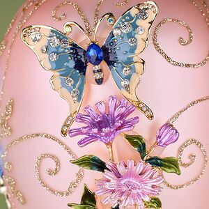 Коллекционная стеклянная елочная игрушка Яйцо - Butterfly Garden 18 см Mark Roberts фото 3