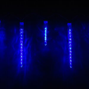 Гирлянда для дома Тающие Сосульки Каскад 10 шт, 100 синих LED ламп, прозрачный ПВХ, 1.8 м, IP20