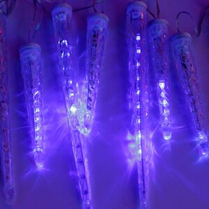 Гирлянда для дома Тающие Сосульки Каскад 10 шт, 100 синих LED ламп, прозрачный ПВХ, 1.8 м, IP20 Snowhouse фото 4