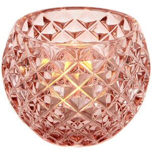 Стеклянный подсвечник для чайной свечи Гладиус 10*8 см нежно-розовый Goodwill фото 5