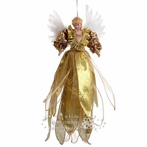 Елочное украшение "Ангел" в золотом наряде, 51 см, подвеска Царь Елка фото 1