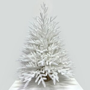Настольная белая елка в мешочке Александрийская 90 см, ЛИТАЯ 100% Max Christmas фото 1