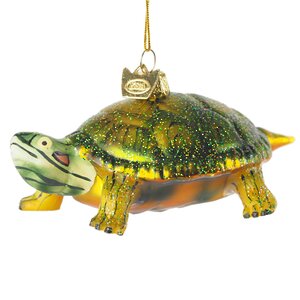Стеклянная елочная игрушка Черепаха - Странница из Океана 10 см, подвеска Kurts Adler фото 2