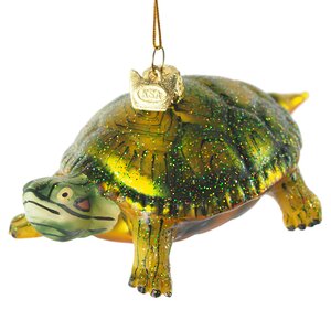 Стеклянная елочная игрушка Черепаха - Странница из Океана 10 см, подвеска Kurts Adler фото 1