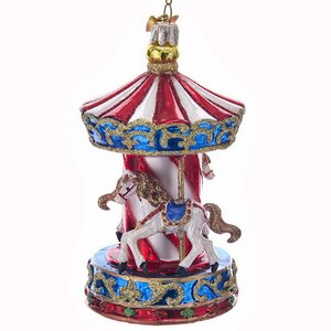 Стеклянная елочная игрушка Лошадь - Circus Carousel 12 см, подвеска Kurts Adler фото 1