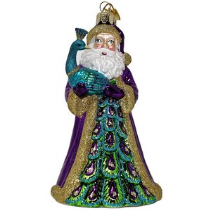 Стеклянная елочная игрушка Санта-Клаус: Pavone Dreams 14 см, подвеска Kurts Adler фото 1
