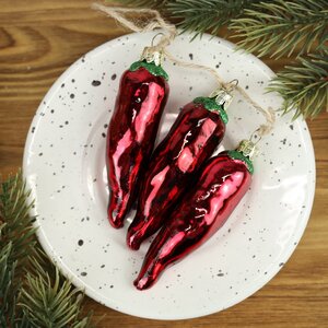 Стеклянная елочная игрушка Peperoncino 11 см, подвеска Kurts Adler фото 3