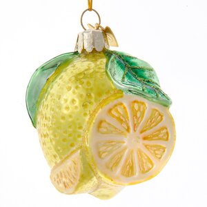 Стеклянная елочная игрушка Лимон - Sicilian Sun 6 см, подвеска Kurts Adler фото 1