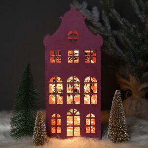 Декоративный домик Амстердам 37 см малиновый Christmas Apple фото 4
