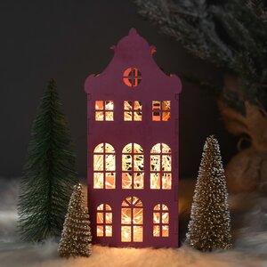 Домик с подсветкой Амстердам 27 см малиновый Christmas Apple фото 1
