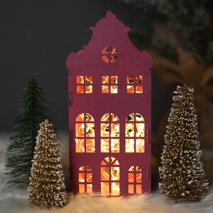 Декоративный домик Амстердам 20 см малиновый Christmas Apple фото 4
