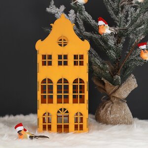 Домик с подсветкой Амстердам 37 см оранжевый Christmas Apple фото 3