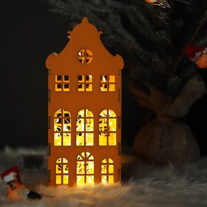 Домик с подсветкой Амстердам 27 см оранжевый Christmas Apple фото 2