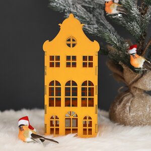 Домик с подсветкой Амстердам 27 см оранжевый Christmas Apple фото 4