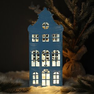 Домик с подсветкой Амстердам 37 см голубой Christmas Apple фото 1