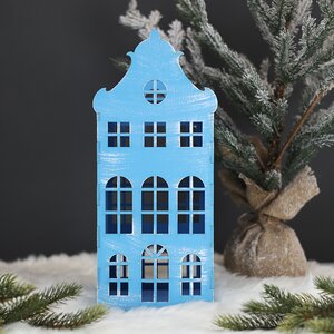 Домик с подсветкой Амстердам 37 см голубой Christmas Apple фото 4