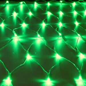 Гирлянда Сетка 1.5*1 м, 144 зеленых LED ламп, прозрачный ПВХ, уличная, соединяемая, IP44 Snowhouse фото 1