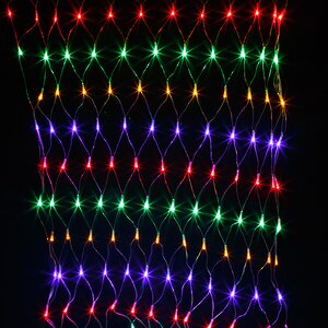 Гирлянда Сетка 1.5*1 м, 144 разноцветных LED ламп, прозрачный ПВХ, соединяемая, IP44 Snowhouse фото 2