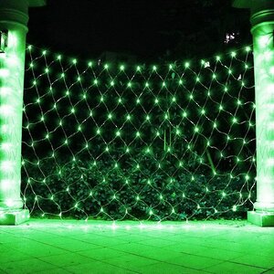 Гирлянда Сетка 2*1.5 м, 300 зеленых LED ламп, прозрачный ПВХ, уличная, соединяемая, IP44 Snowhouse фото 1