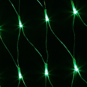 Гирлянда Сетка 2*1.5 м, 300 зеленых LED ламп, прозрачный ПВХ, уличная, соединяемая, IP44 Snowhouse фото 3