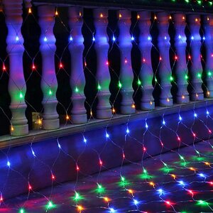 Гирлянда Сетка 2*1.5 м, 300 разноцветных LED ламп, прозрачный ПВХ, уличная, контроллер, IP44 Snowhouse фото 1