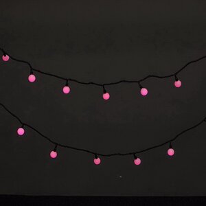 Светодиодная гирлянда Мультишарики 25 мм 70 розовых LED ламп 10 м, черный ПВХ, соединяемая, IP44 Snowhouse фото 2