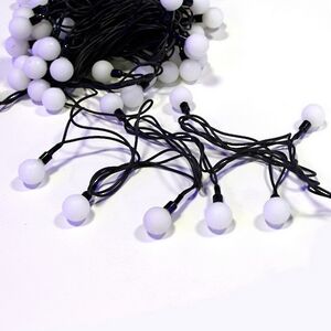 Светодиодная гирлянда Мультишарики 25 мм 70 желтых LED ламп 10 м, черный ПВХ, соединяемая, IP44 Snowhouse фото 3