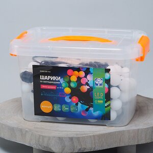 Светодиодная гирлянда Мультишарики 25 мм 100 желтых LED ламп 15 м, черный ПВХ, соединяемая, IP44 Snowhouse фото 4