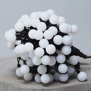 Светодиодная гирлянда Мультишарики 25 мм 100 желтых LED ламп 15 м, черный ПВХ, соединяемая, IP44 Snowhouse фото 3