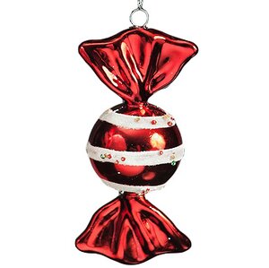 Елочная игрушка Конфета 12*6 см красный с белым, пластик, подвеска Holiday Classics фото 3